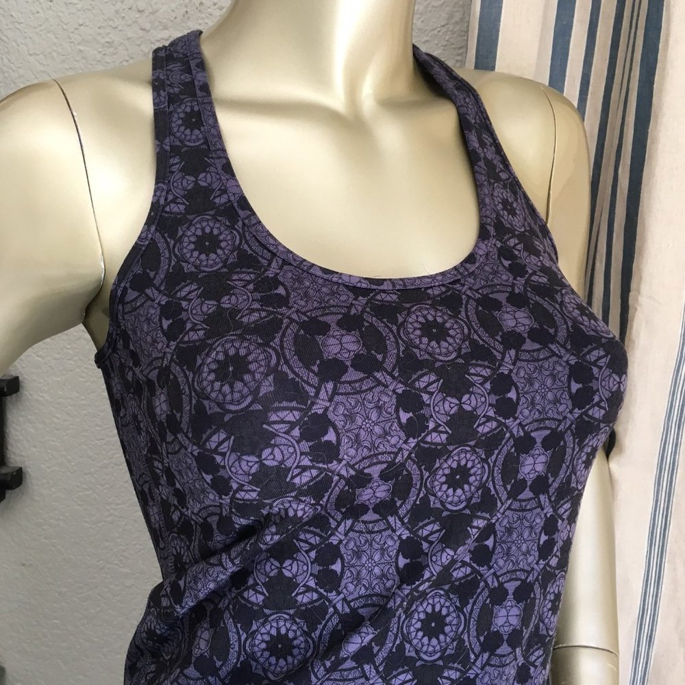 lululemon athletica Purple and Black Patterned Racerback Tank Top